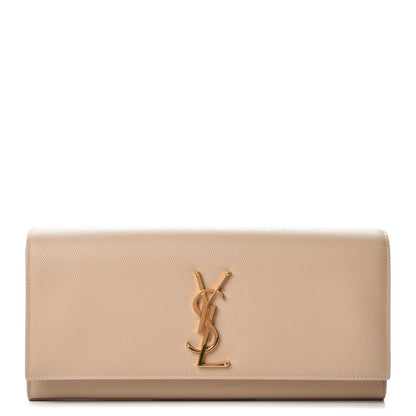 Saint Laurent Grain De Poudre Classic Monogram Cassandre Clutch Nude 1 of 6