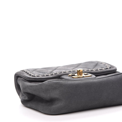 Chanel Iridescent Calfskin Stitch Mini Square Flap Grey 9 of 11