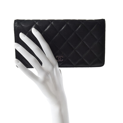 Chanel Lambskin Quilted Yen Wallet Black 2 of 9