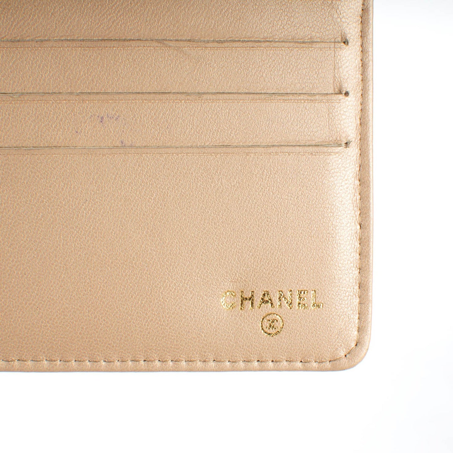 Lambskin Embossed Camellia Large Gusset Flap Wallet Pink