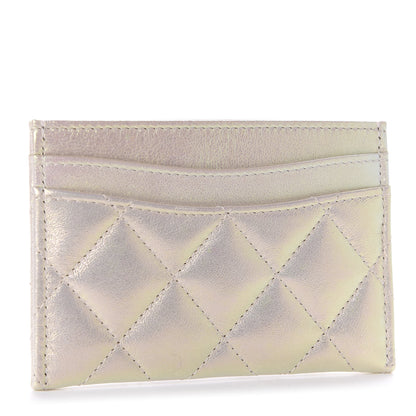 Chanel Iridescent Lambskin Quilted Card Holder Ivory 3 of 9