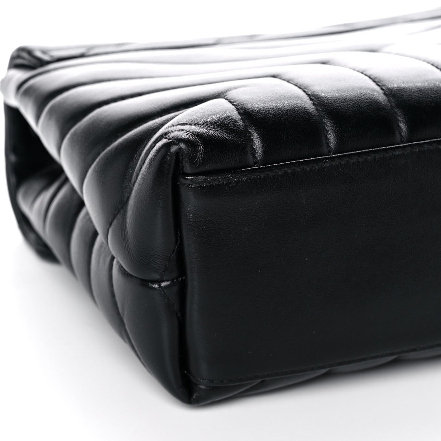 Calfskin Y Quilted Monogram Small Loulou Chain Satchel Black