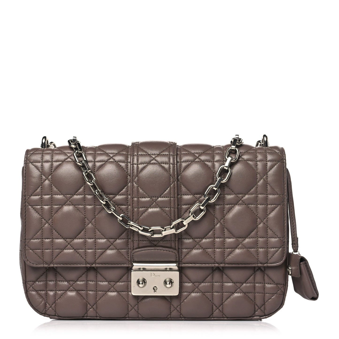 Lambskin Cannage Medium Miss Dior Flap Taupe