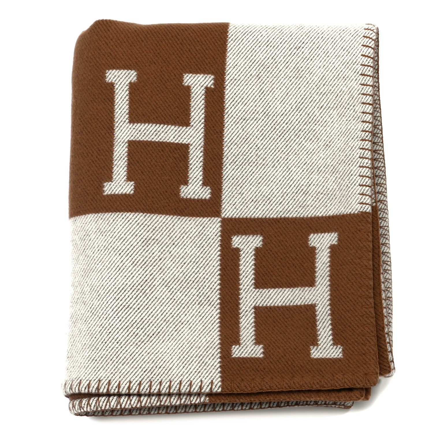 Hermes Wool Cashmere Avalon Blanket Ecru Camel 1 of 3