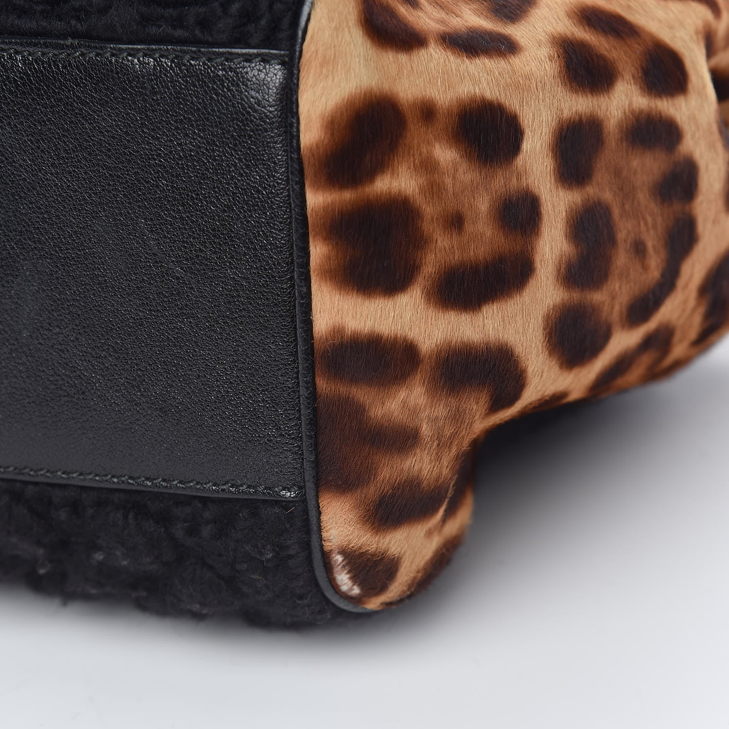 Dolce & Gabbana Calf Hair Leopard Print Knit Miss Sicily Satchel Black Naturale 13 of 20