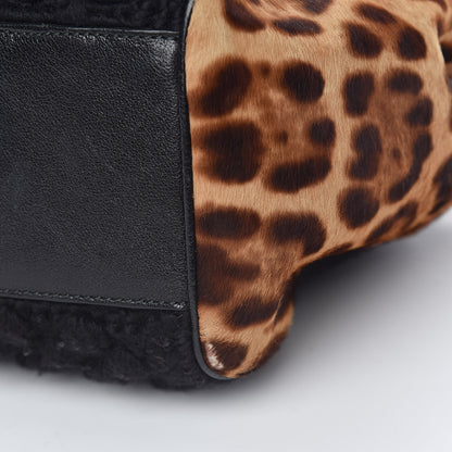 Dolce & Gabbana Calf Hair Leopard Print Knit Miss Sicily Satchel Black Naturale 13 of 20