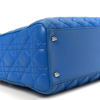Christian Dior Lambskin Cannage Medium Lady Dior Blue 9 of 10
