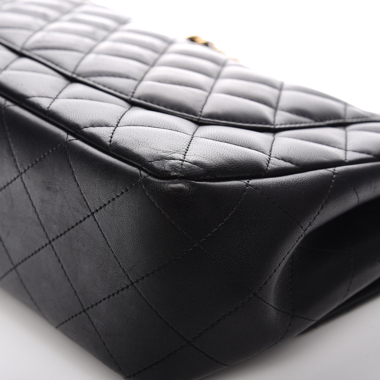 Chanel Lambskin Quilted Jumbo Double Flap Black 12 of 16