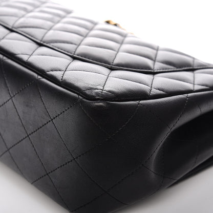 Chanel Lambskin Quilted Jumbo Double Flap Black 12 of 16