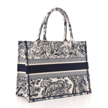 Christian Dior Canvas Embroidered Medium Dioriviera Toile De Jouy Book Tote Blue 3 of 11