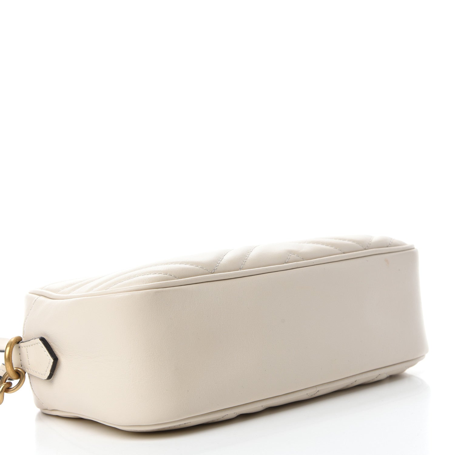 Gucci Calfskin Matelasse Small GG Marmont Chain Shoulder Bag White 4 of 13