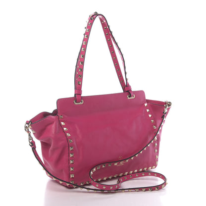 Valentino Garavani Vitello Small Rockstud Tote Deep Cyclamin 3 of 15