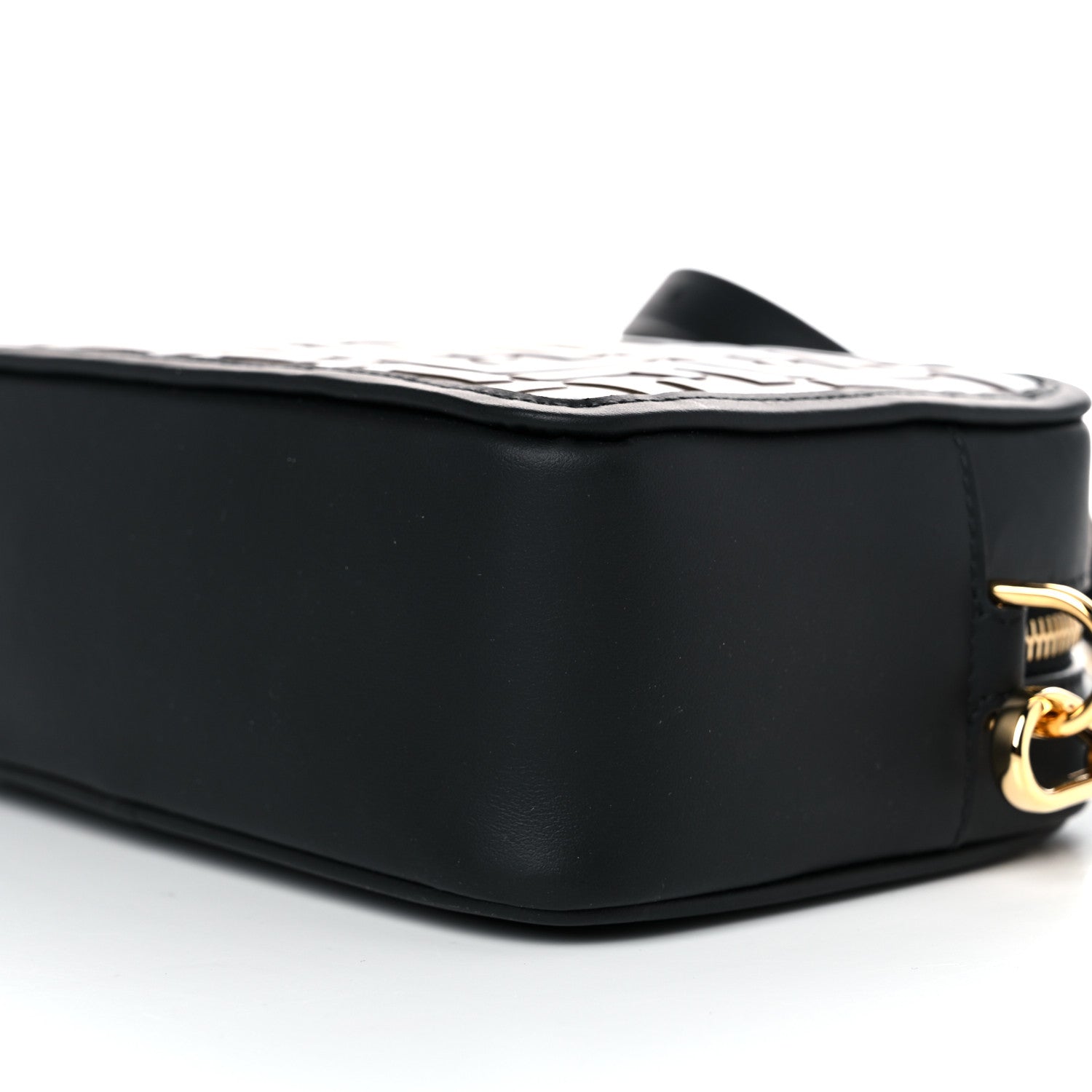 Fendi Vitello Century Bi-Color FF 1974 Embossed Mini Camera Case Maya Black 9 of 10