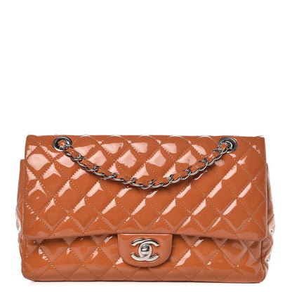 Chanel Patent Quilted Medium Double Flap Orange 1 of 13