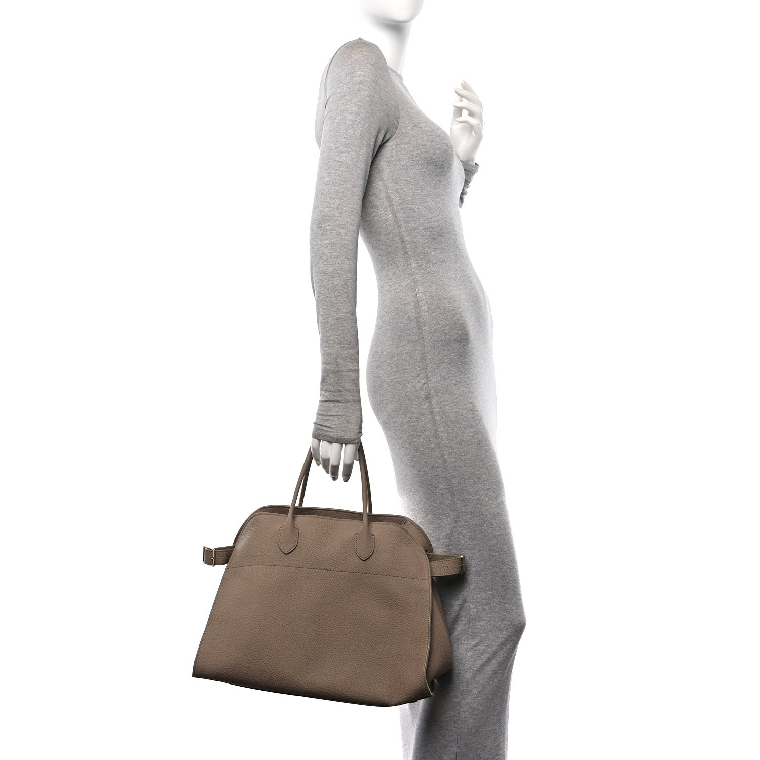 The Row Matte Grained Calfskin Soft Margaux 15 Dark Taupe 2 of 9