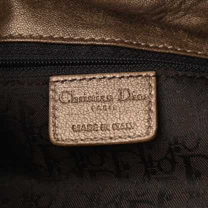 Christian Dior Metallic Lambskin Drawstring Cannage Flap Bag Bronze 6 of 10
