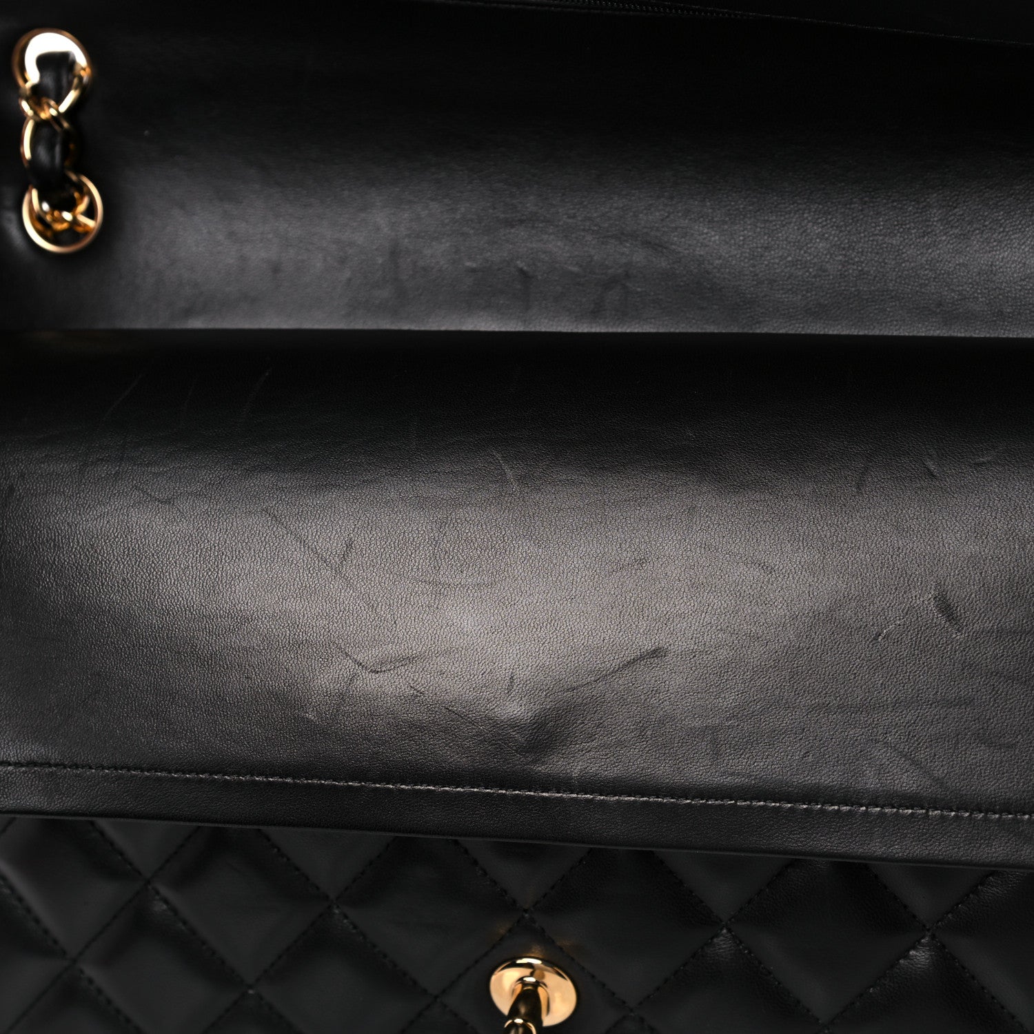 Chanel Lambskin Quilted Jumbo Double Flap Black 16 of 20