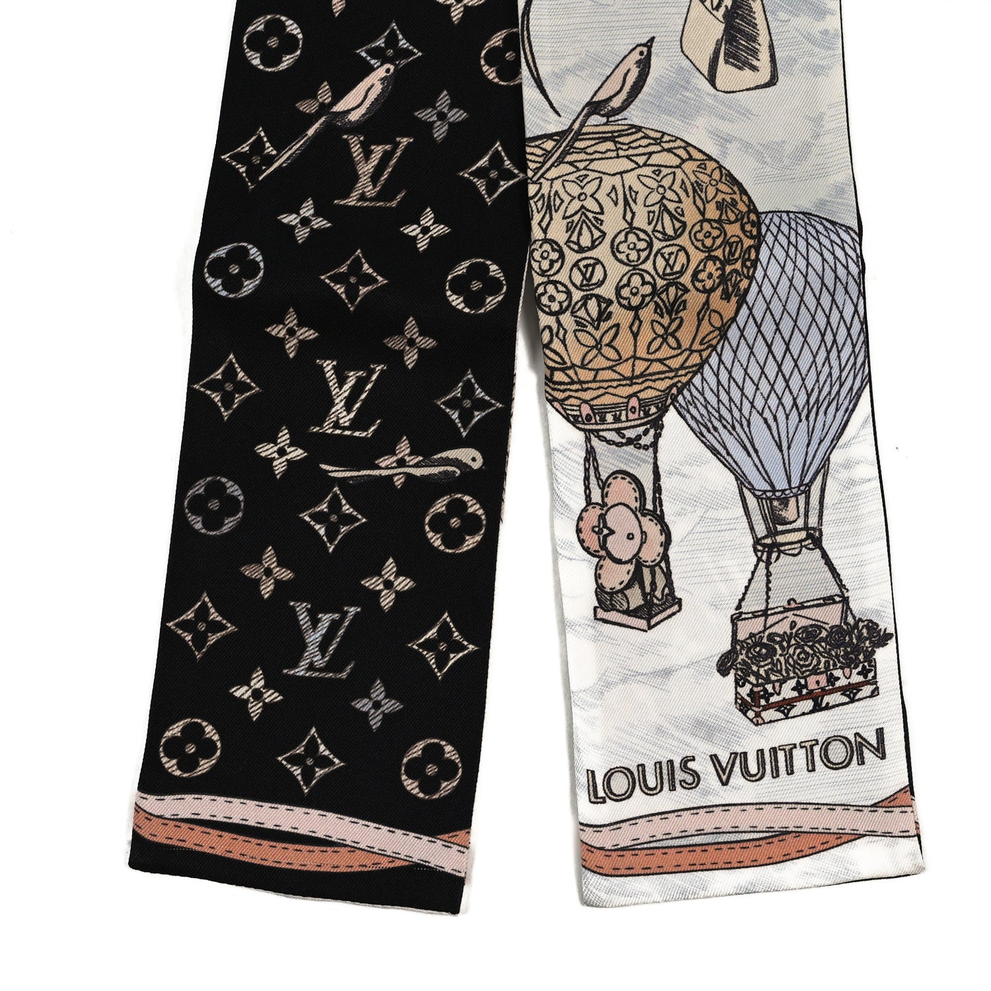 Silk Monogram Up And Away Bandeau Black White