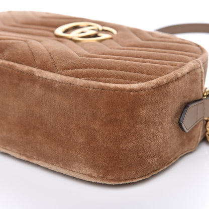Gucci Velvet Matelasse Small GG Marmont Chain Shoulder Bag Taupe 10 of 10