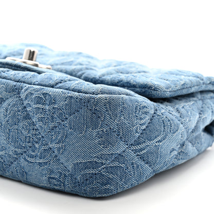 Chanel Denim Quilted Camellia Sweetheart Mini Flap Blue 10 of 10