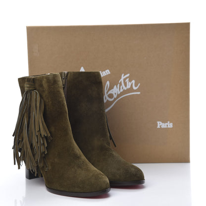 Christian Louboutin Veau Velours Jimmynetta 70 Ankle Boots 37 Bronze Tomoro Luc 12 of 12