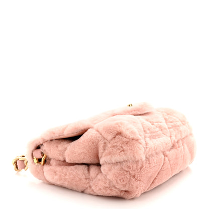 Chanel Shearling Lambskin Quilted Small Chain Top Handle Flap Pink 4 of 10