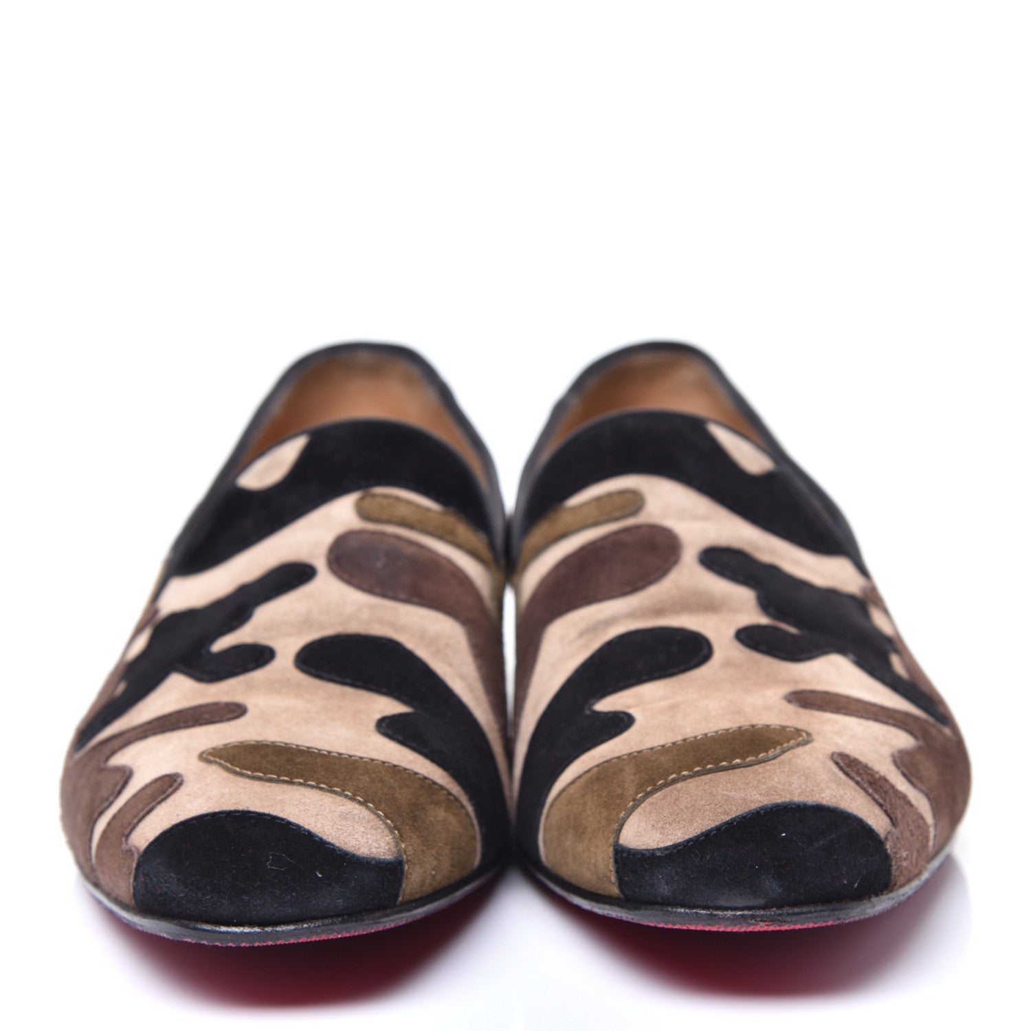 Christian Louboutin Suede Mens Mercenaire Flat Loafers 43.5 Beige Black 2 of 7