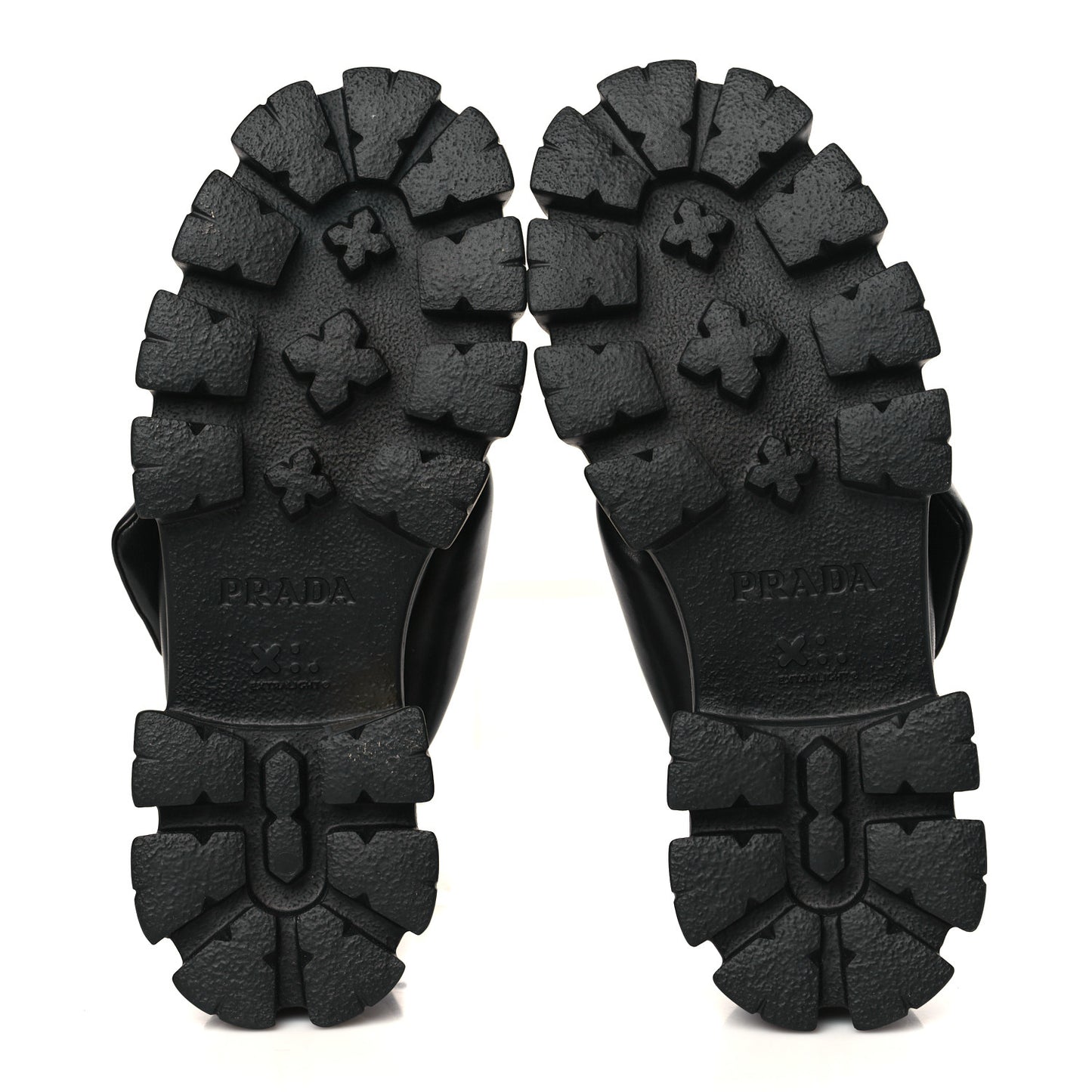 Nappa Soft Metal Triangle Logo Padded Monolith 55mm Slingback Sandals 38 Black
