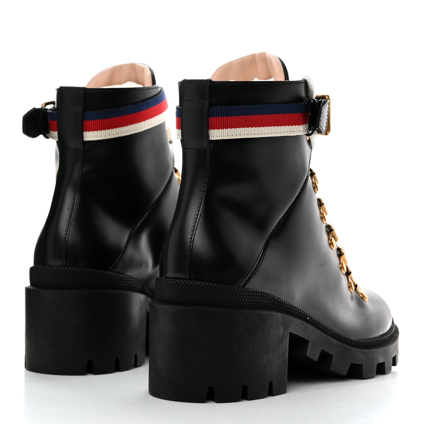 Calfskin Sylvie Web Womens Lace Up Combat Boots 37 Black