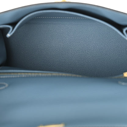 Hermes Togo Kelly Retourne 25 New Blue Jean 5 of 11