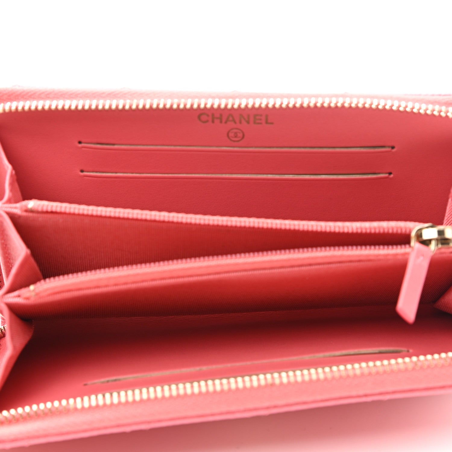 Chanel Caviar Quilted Medium Zip Around Wallet Pink 5 of 10