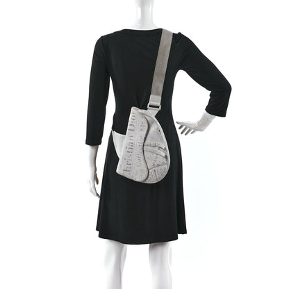 Christian Dior X DANIEL ARSHAM Grained Calfskin Newspaper Print Saddle Bag White 2 of 19