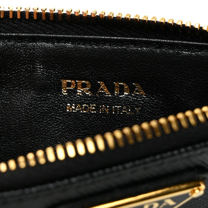 Prada Saffiano Triangle Zip Card Holder Black 6 of 7