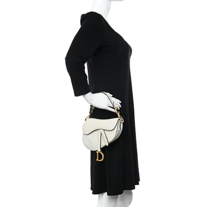 Christian Dior Grained Calfskin Mini Saddle Bag White 2 of 10