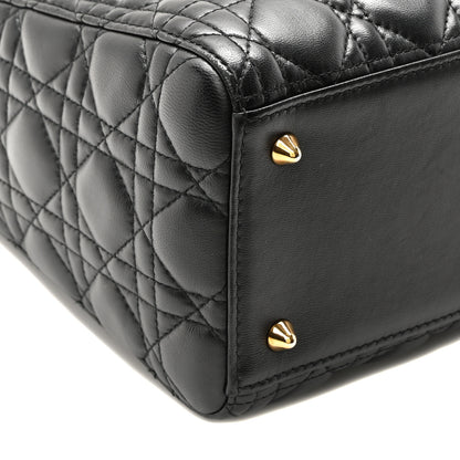 Christian Dior Lambskin Cannage Medium Lady Dior Black 9 of 10