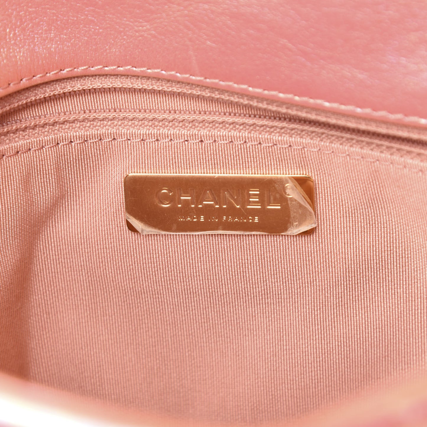 Iridescent Calfskin Quilted Medium 19 Flap Pink