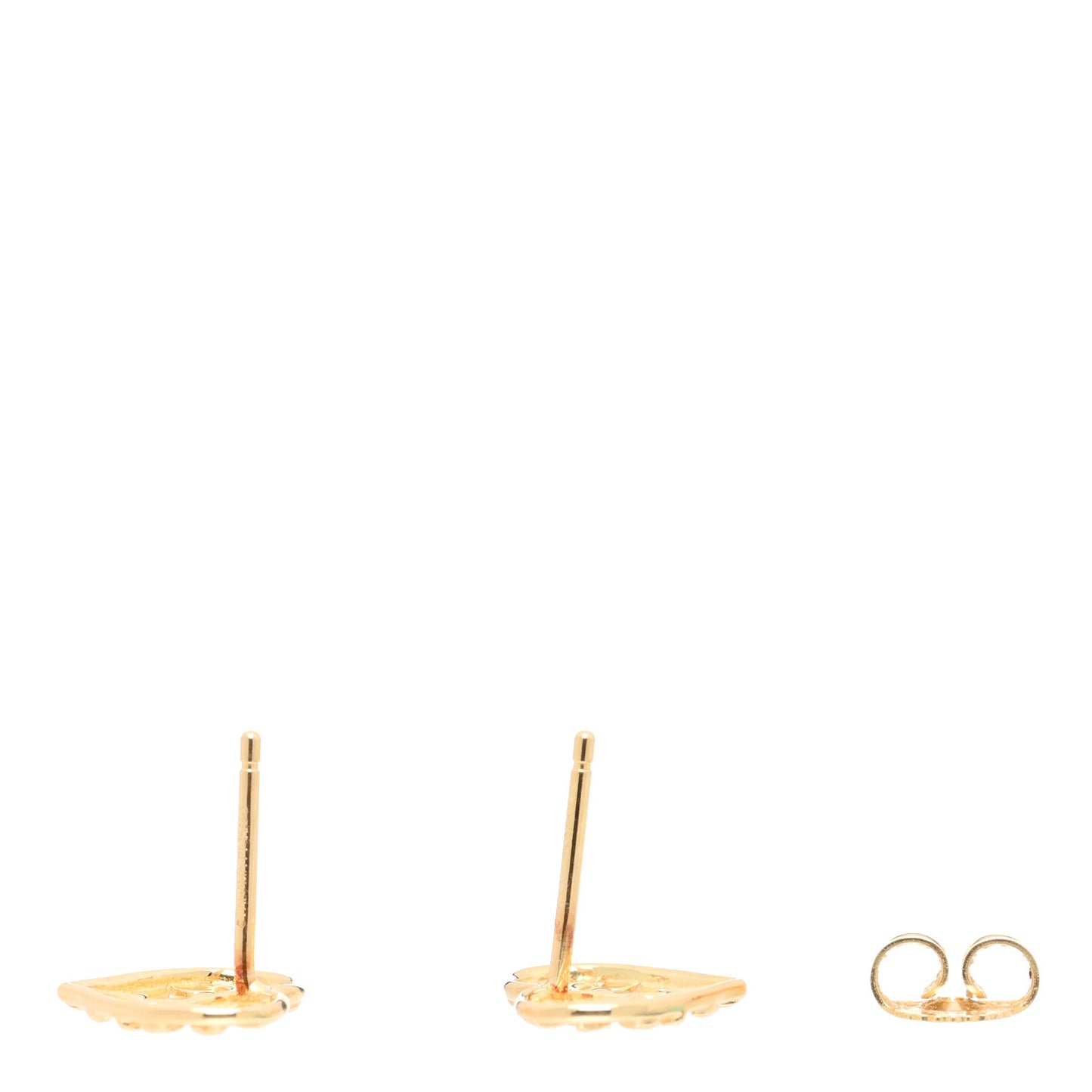 18K Yellow Gold Olive Leaf Heart Earrings