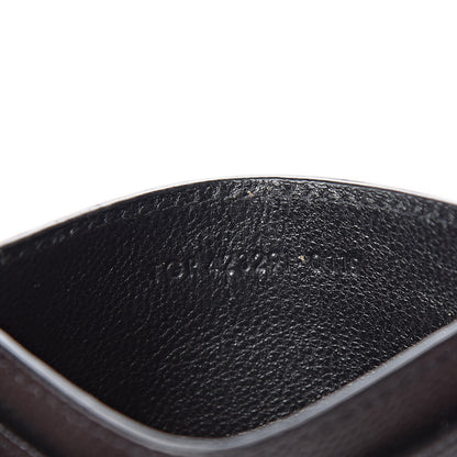 Saint Laurent Grain De Poudre Matelasse Chevron Monogram Credit Card Case Black 6 of 8