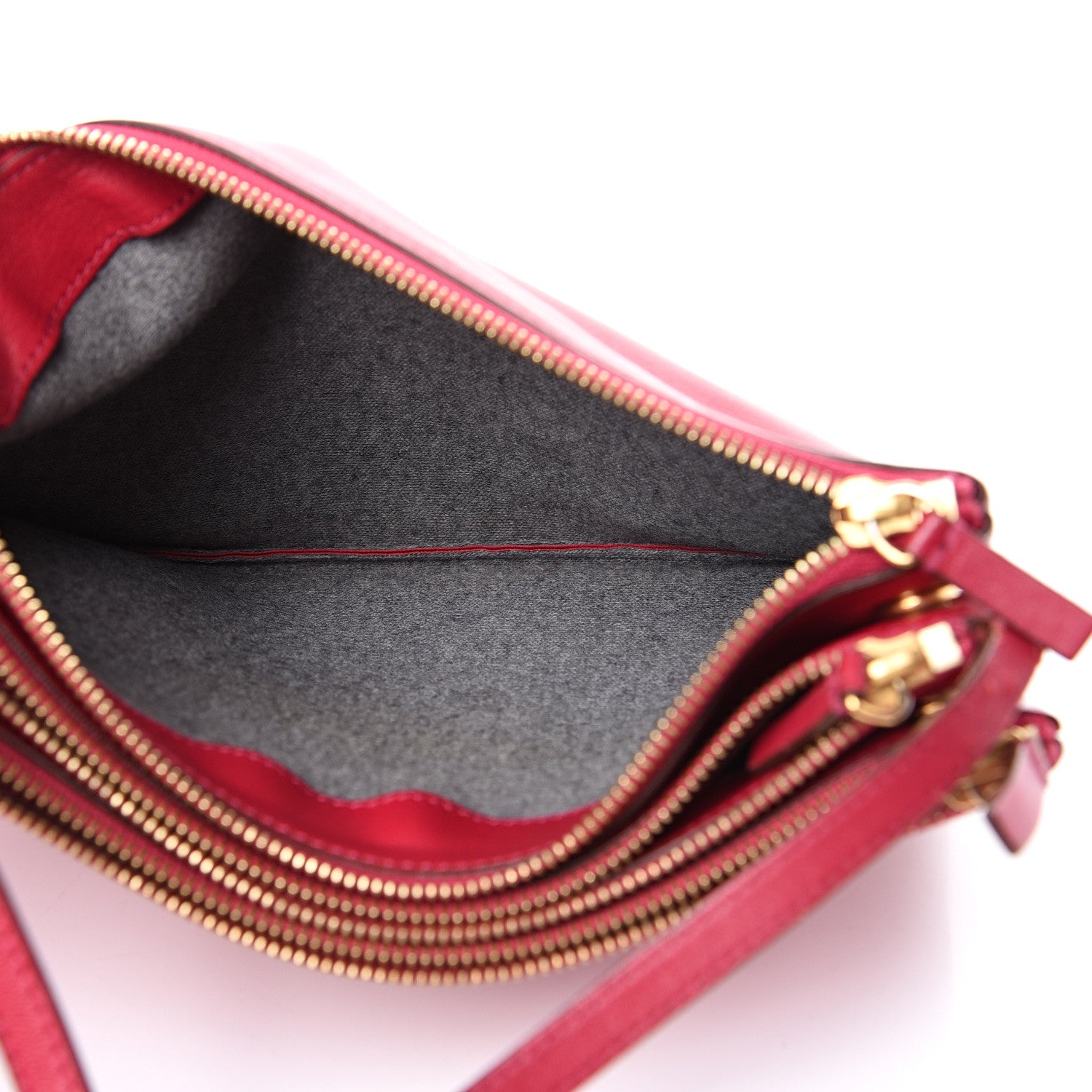 Celine Lambskin Large Trio Crossbody Bag Red 4 of 16