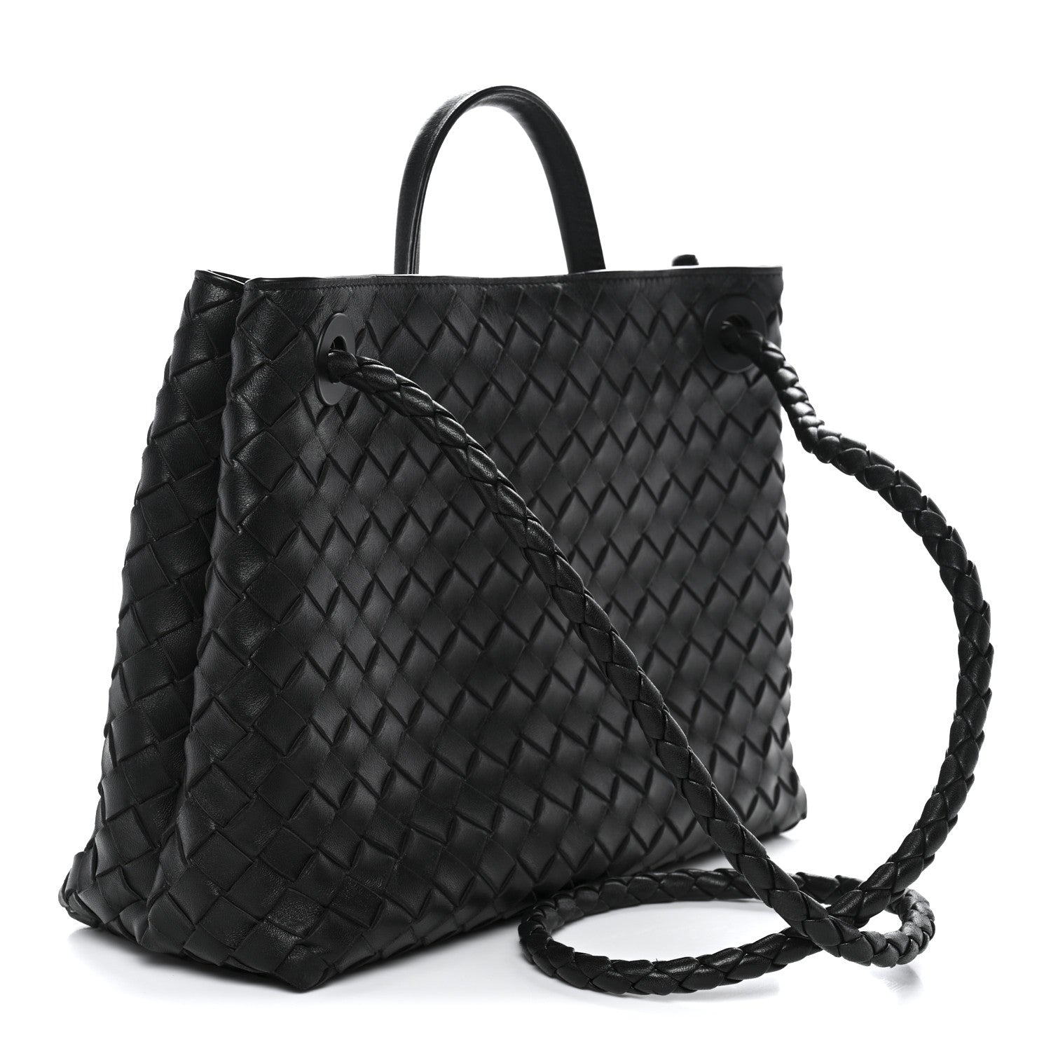 Bottega Veneta Nappa Intrecciato Medium Andiamo Shoulder Bag Black 3 of 12