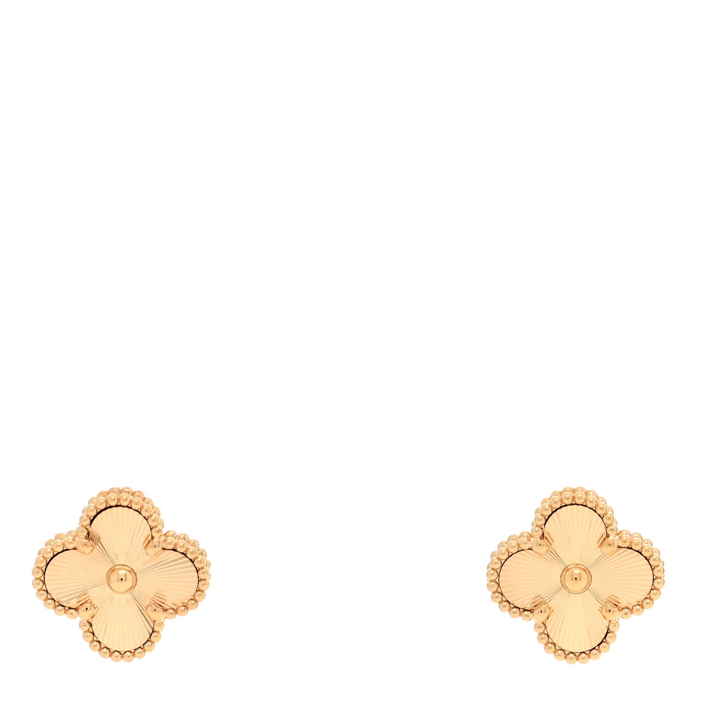 18K Yellow Gold Guilloche Vintage Alhambra Earrings