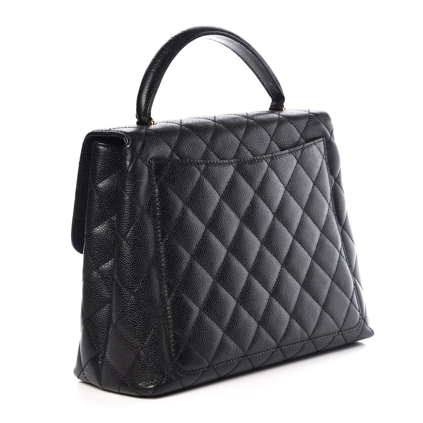 Caviar Quilted Jumbo Kelly Flap Black
