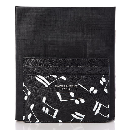 Saint Laurent Grain de Poudre Musical Notes Credit Card Case Black 8 of 8