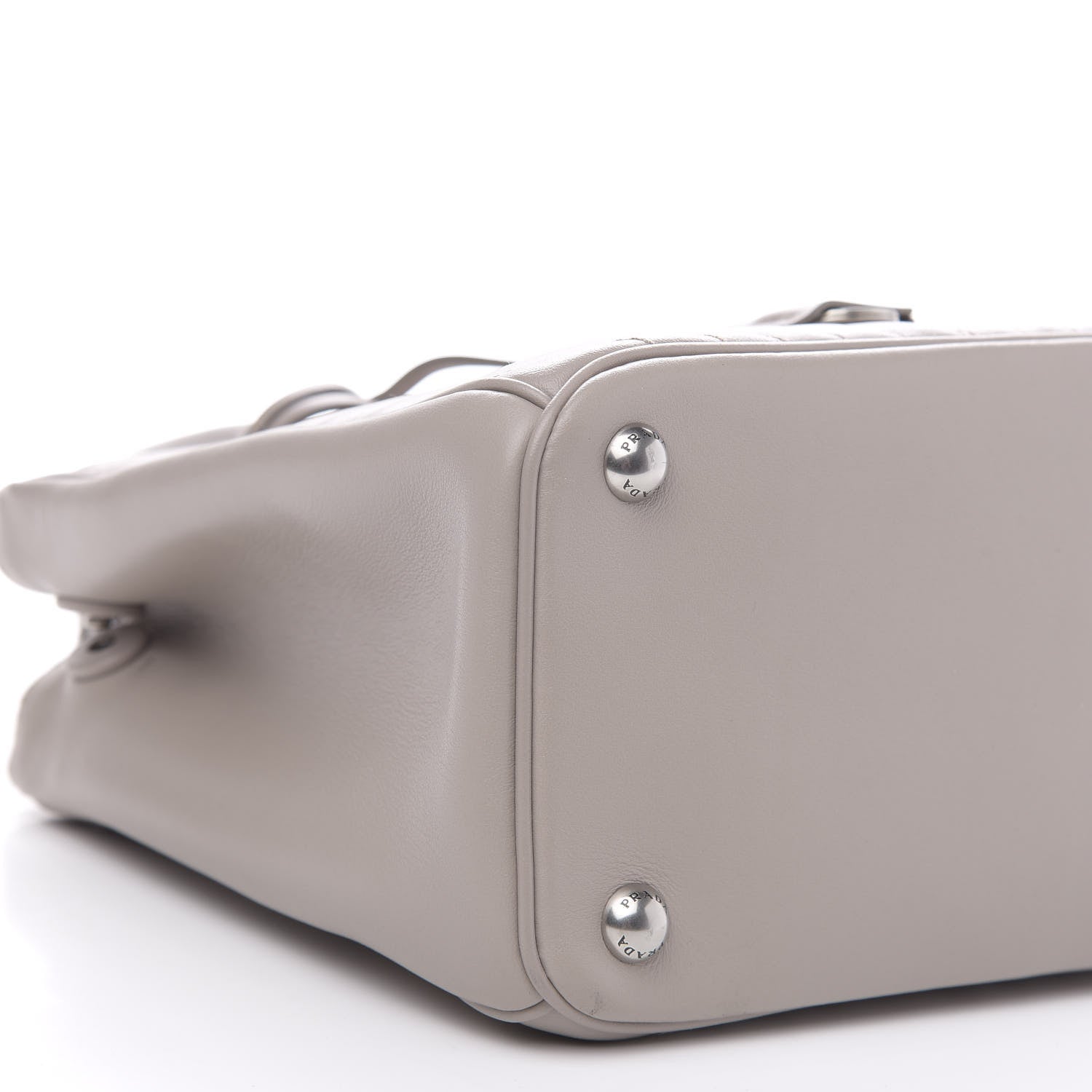 Prada Soft Calfskin Impunture Diagramme Double Zip Tote Pomice 9 of 10