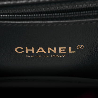 Chanel Lambskin Shearling Medium Flap Fuchsia Navy 6 of 9