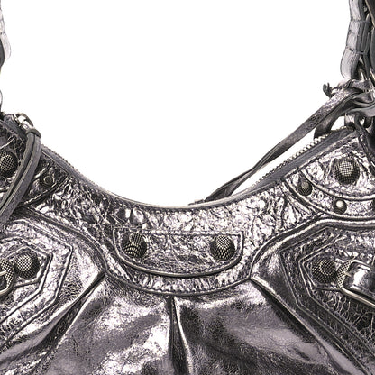 Balenciaga Metallic Agneau Arena Le Cagole Shoulder Bag XS Silver 9 of 12