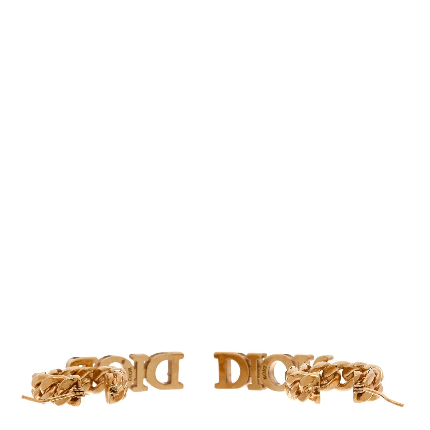 Christian Dior Crystal Dio(r)evolution Logo Hoop Drop Earrings Gold 3 of 4