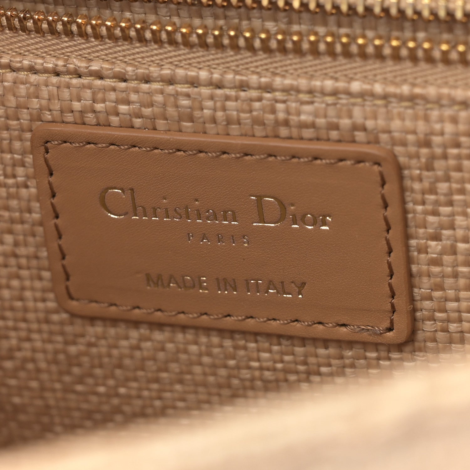 Christian Dior Raffia Calfskin 30 Montaigne Flap Bag Beige 6 of 12