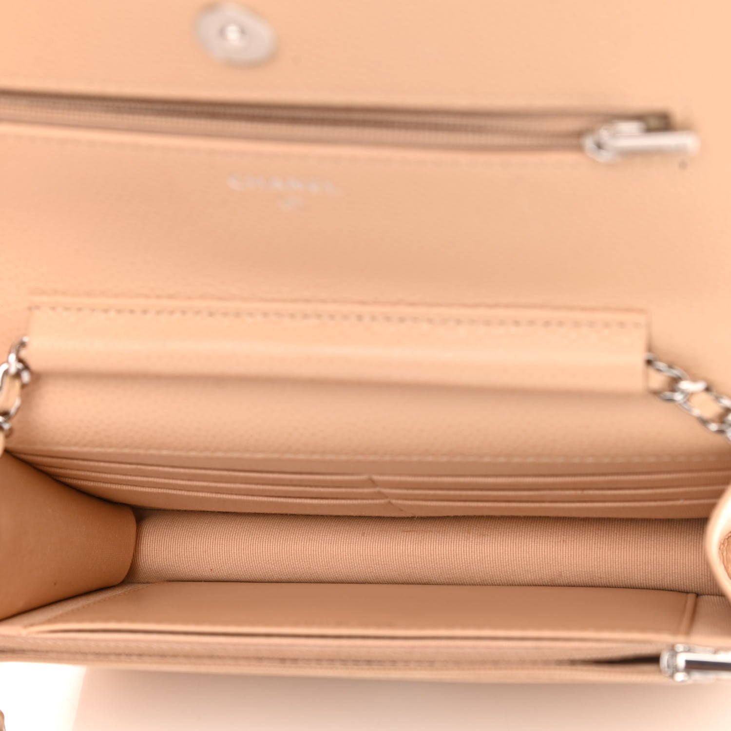 Chanel Caviar Quilted Wallet On Chain WOC Beige 5 of 12