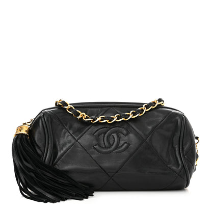 Chanel Lambskin Quilted Small Tassel Camera Case Black 1 of 11